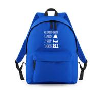 Shopagift All I Need In Life Is Food Sleep and Chess Backpack Rucksack 18 Litres Capacity - 42cm x 31cm x 21cm