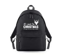 Shopagift All I want For Christmas You Run Over Reindeer Backpack Rucksack 18 Litres Capacity - 42cm x 31cm x 21cm