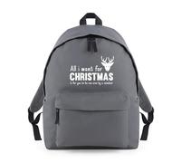 Shopagift All I want For Christmas You Run Over Reindeer Backpack Rucksack 18 Litres Capacity - 42cm x 31cm x 21cm