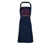 Shopagift All You Need is Love & Cheesecake Apron Mens Womens Cooking BBQ Chef DIY Cook - Navy