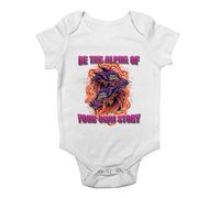 Shopagift Alpha Male Wolf Baby Grow Vest Be the Alpha of your Own Story Bodysuit Boys Girls