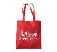 Shopagift Always On Time For Happy Hour Beer Lager Tote Shopping Beach Bag 10 Litres Capacity - 42cm x 38cm