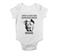 Shopagift American Bully XL Baby Grow Vest There is Only One Dangerous Breed - Humans Bodysuit Boys Girls