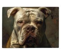 Shopagift American XL Bully Dog Pet Glass Chopping Board Large Kitchen Worktop Saver 39cm x 28cm