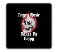 Shopagift Angry Music Makes Me Happy Funny Heavy Metal 2 Pack Coasters - 9cm x 9cm