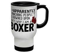 Shopagift Apparently Punching People is Frowned Upon That's Why I Am A Boxer Sports Travel Mug Gift Cup