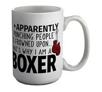 Shopagift Apparently Punching People is Frowned Upon That's Why I Am A Boxer Sports White 15oz Large Mug Gift Cup