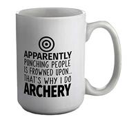Shopagift Apparently Punching People is Frowned Upon That's Why I Do Archery White 15oz Large Mug Cup