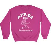 Shopagift Apres Ski Kids Sweatshirt Snow Lovers Club Skiing Jumper Boys Girls Pink