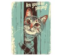 Shopagift Are you Pooping? Peeking Cat Funny Metal Poster Wall Sign Man Cave Shed Bar Bedroom Home Kitchen - A5