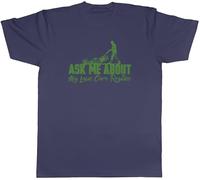 Shopagift Ask Me About My Lawn Care Routine Father's Day Mens T-Shirt Tee Navy Blue