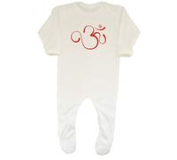 Shopagift Aum Om Hindu Sign Peace Boys Girls Baby Grow Romper Suit White