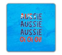 Shopagift Aussie Oi Oi Oi 2 Pack Coasters Australia Australian Outback Funny Joke - 9cm x 9cm