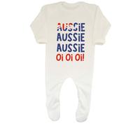 Shopagift Aussie Oi Oi Oi Baby Grow Romper Suit Australia Australian Outback Funny Joke Boys Girls White
