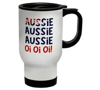 Shopagift Aussie Oi Oi Oi Travel Mug Australia Australian Outback Funny Joke Stainless Steel 14oz Cup