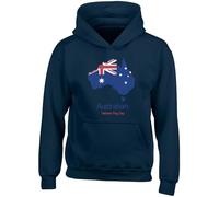 Shopagift Australian National Flag Day Kids Hoodie Love Australia Hoody Hooded Top Boys Girls Navy Blue