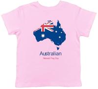 Shopagift Australian National Flag Day Kids T-Shirt Love Australia Childrens Tee Boys Girls Light Pink
