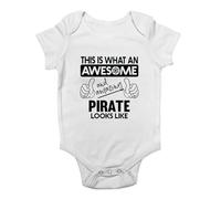 Shopagift Awesome & Amazing Pirate Baby Vest Jolly Roger Bodysuit Boys Girls