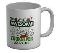 Shopagift Awesome and Amazing Zookeeper Mug Wildlife Forest Zoologist White 11oz Large Ceramic Cup