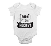Shopagift Baby Grow Born to Play Hockey Vest Bodysuit