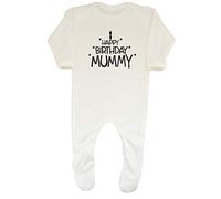 Shopagift Baby Happy Birthday Mummy Sleepsuit Romper White