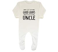 Shopagift Baby I Get My Good Looks from My Uncle Sleepsuit Romper White