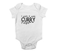 Shopagift Baby I Wish it was Curry Night Vest Baby Grow White