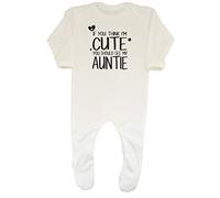 Shopagift Baby If You Think I'm Cute You Should See My Auntie Grow Romper Suit White