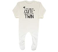 Shopagift Baby If You Think I'm Cute You Should See My Twin Grow Romper Suit White