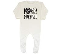 Shopagift Baby Personalised I Love My Daddy Sleepsuit Romper White