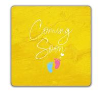 Shopagift Baby Reveal 2 Pack Coasters Coming Soon Pregnancy Announcement Gift - 9cm x 9cm