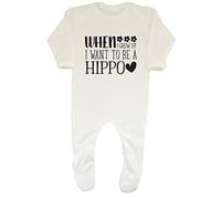 Shopagift Baby When I Grow up I Want to be a Hippo Sleepsuit Romper White