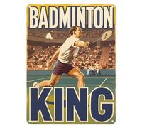 Shopagift Badminton King Serve Game Metal Poster Wall Tin Sign Man Cave Shed Bar Bedroom Home Kitchen - A3