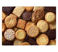 Shopagift Baked Biscuits Perfection Glass Chopping Board Large Kitchen Worktop Saver 39cm x 28cm