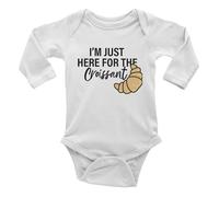 Shopagift Baking Baker Baby Grow Vest Bodysuit I'm Just Here for the Croissants Boys Girls L/S