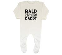 Shopagift Bald and Beautiful Just Like My Daddy Cute Baby Romper White