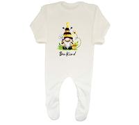 Shopagift Bee Kind Baby Grow Romper Suit Garden Gonk Gnome Bumblebee Boys Girls Gift White
