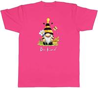 Shopagift Bee Kind Mens T-Shirt Garden Gonk Gnome Bumblebee Tee Gift Pink