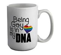 Shopagift Being Gay is in My DNA Heart White 15oz Large Mug Cup