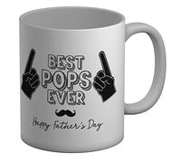 Shopagift Best Pops Ever Happy Father's Day White 11oz Large Mug Gift Cup