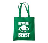 Shopagift Beware of the Beast Tote Shopping Beach Bag 10 Litres Capacity - 42cm x 38cm