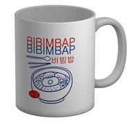 Shopagift Bibimbap Lover Korean Rice Bowl Foodie Mug White 11oz Large Ceramic Cup