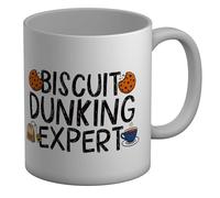 Shopagift Biscuit Dunking Expert Funny Tea Lover Mug White 11oz Large Ceramic Cup