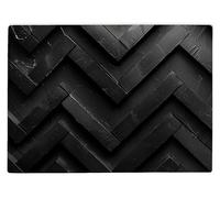 Shopagift Black Chevron Pattern Glass Chopping Board Large Kitchen Worktop Saver 39cm x 28cm