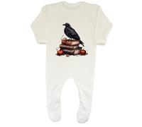 Shopagift Black Raven Baby Grow Romper Suit Gothic Halloween Spell Book Boys Girls Gift