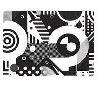 Shopagift Black White Abstract Art Glass Chopping Board Large Kitchen Worktop Saver 39cm x 28cm