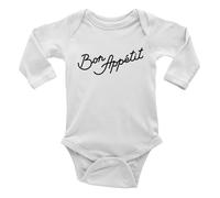 Shopagift Bon Appetit Baby Grow Vest Bodysuit French Enjoy your Meal Boys Girls L/S