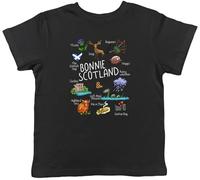 Shopagift Bonnie Scotland Scottish Love Patriotic Kids T-Shirt Childrens Tee Boys Girls Black