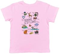 Shopagift Bonnie Scotland Scottish Love Patriotic Kids T-Shirt Childrens Tee Boys Girls Light Pink