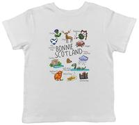 Shopagift Bonnie Scotland Scottish Love Patriotic Kids T-Shirt Childrens Tee Boys Girls White